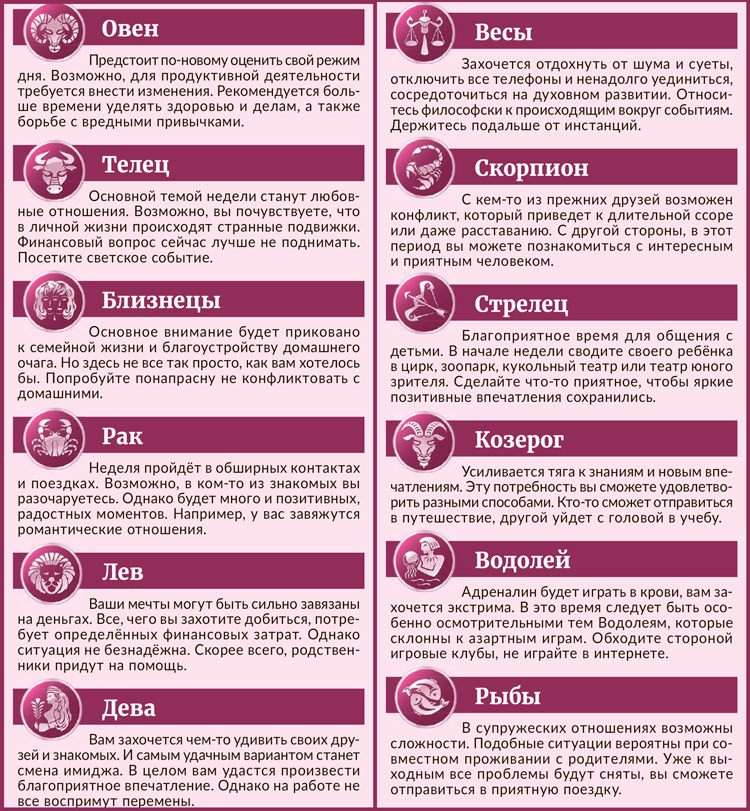 Гороскоп на 17-23 октября