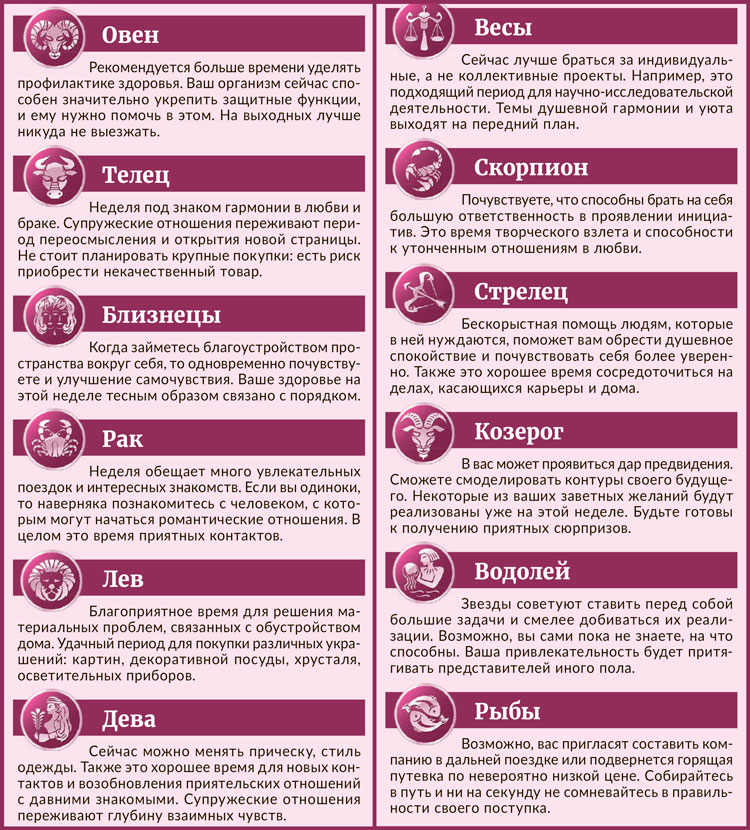 Гороскоп на 24-30 октября