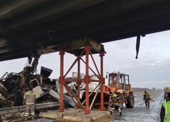 Ремонт поврежденного путепровода на трассе М-1 в Кобринском районе начнут в январе