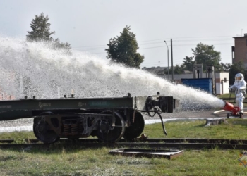 На станции Брест-Полесский прошли учения по ликвидации чрезвычайных ситуаций на железнодорожном транспорте