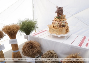 Президенту от Брестской области подарили каравай — первый в этом сезоне