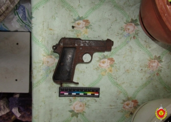 Итальянский пистолет первой половины XX века обнаружен на крыше дома в Жабинке