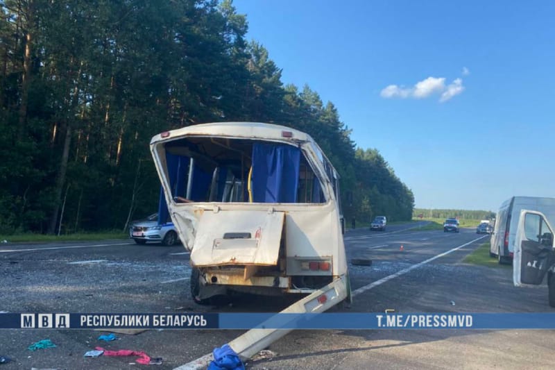 На М1 произошло ДТП с участием автобуса