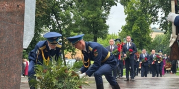 На площади Свободы в Бресте прошло торжественное мероприятие, посвященное дню освобождения города