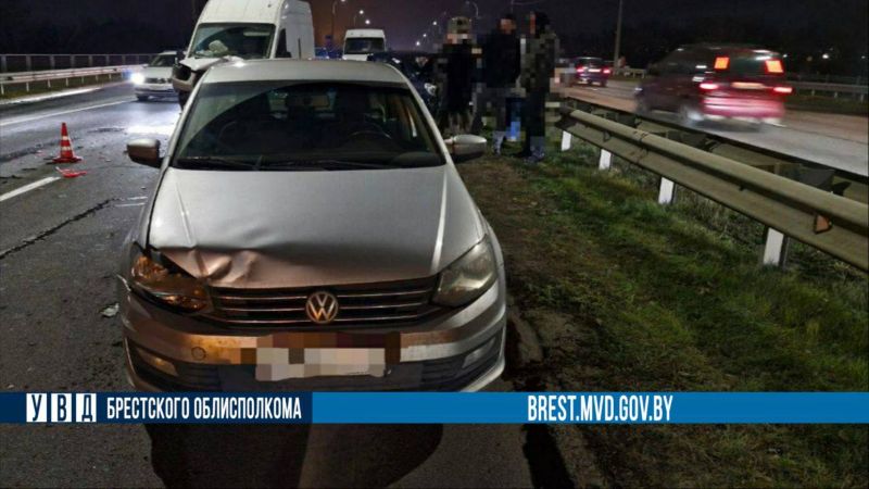 5 авто сегодня столкнулись на Варшавском шоссе в Бресте