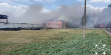 В агрогородке Вулька-Обровская сегодня горел телятник и хозпостройки. Спасли 125 телят